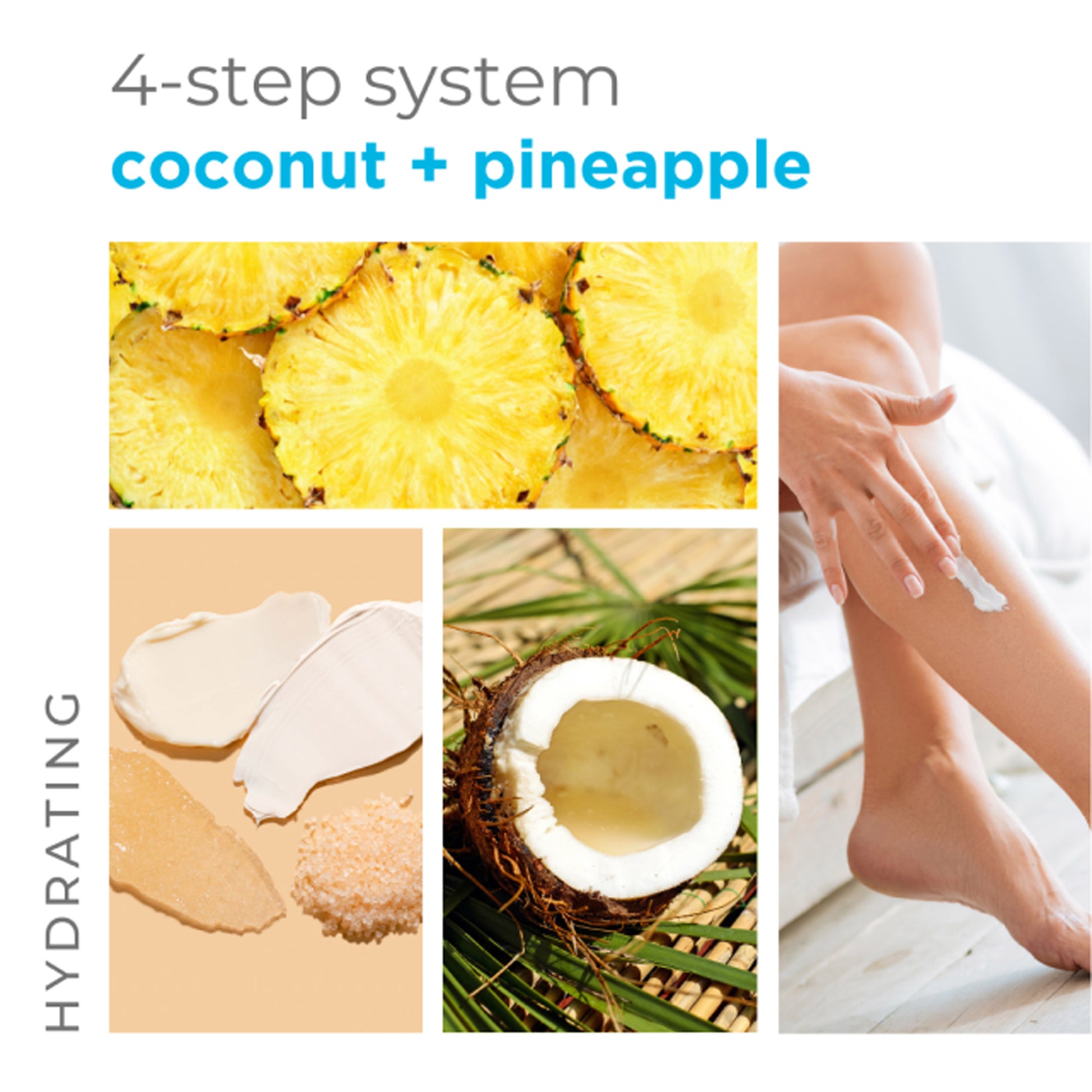 Coconut and pineapple 4-step hydrating manicure and pedicure set