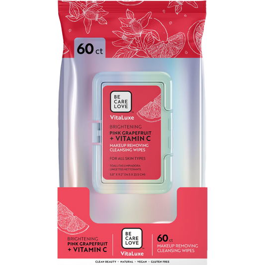 VitaLuxe Brightening Pink Grapefruit + Vitamin C Makeup Removing Cleansing Wipes