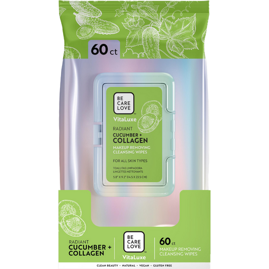 VitaLuxe Radiant Cucumber + Collagen Makeup Removing Cleansing Wipes
