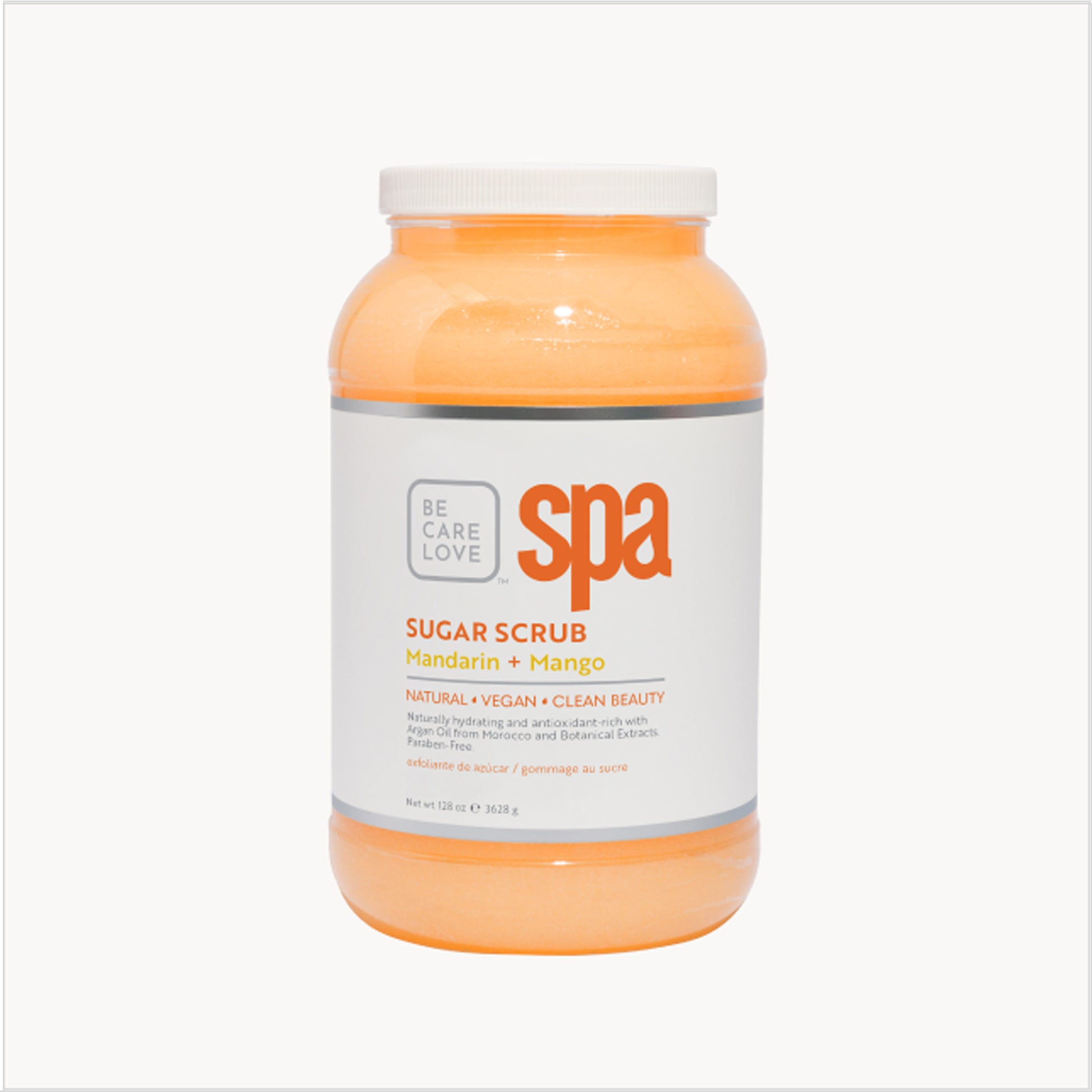 Citrus sugar scrub with mandarin, mango, and organic oils for radiant skin