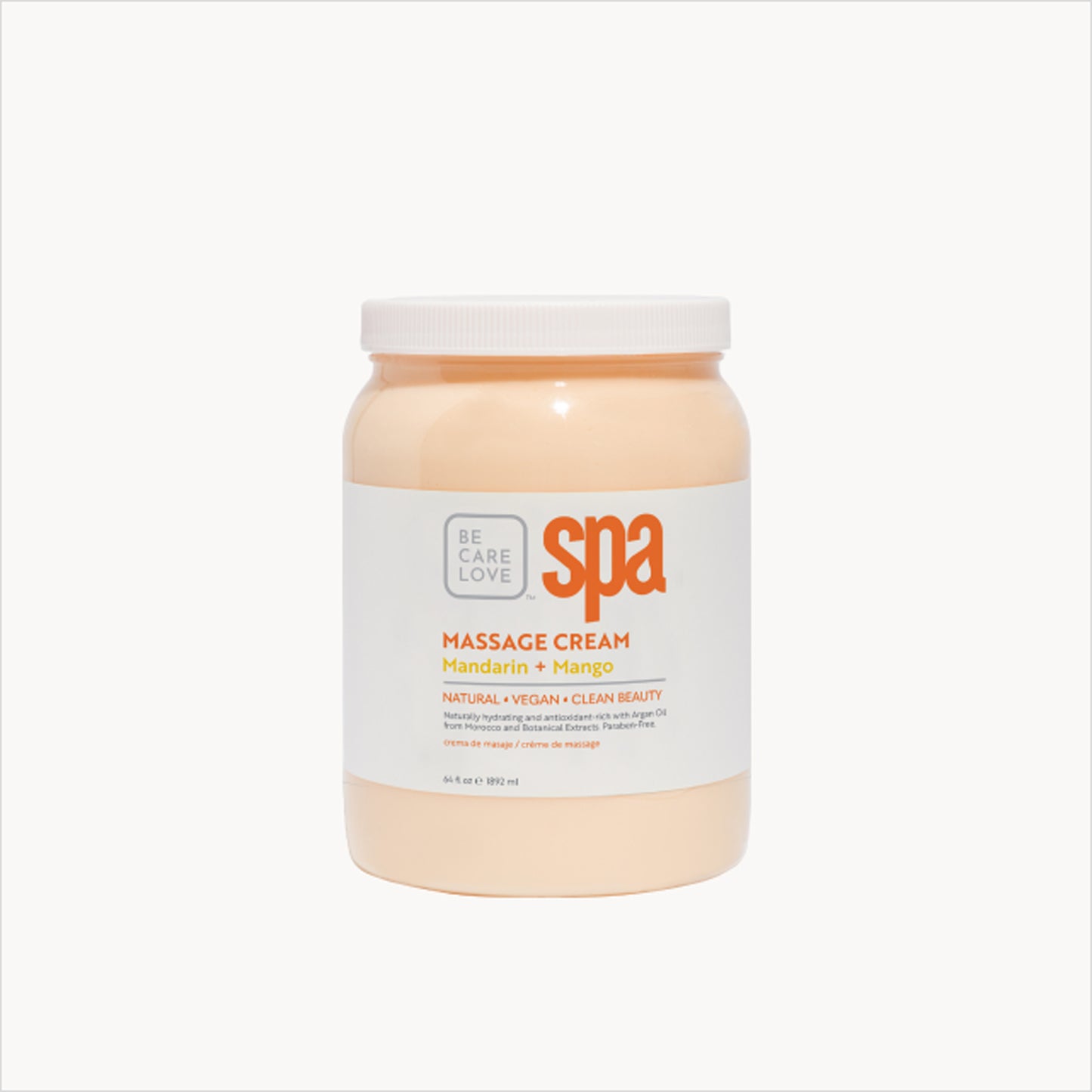 Moisturizing massage cream with mandarin, mango, and argan oil
