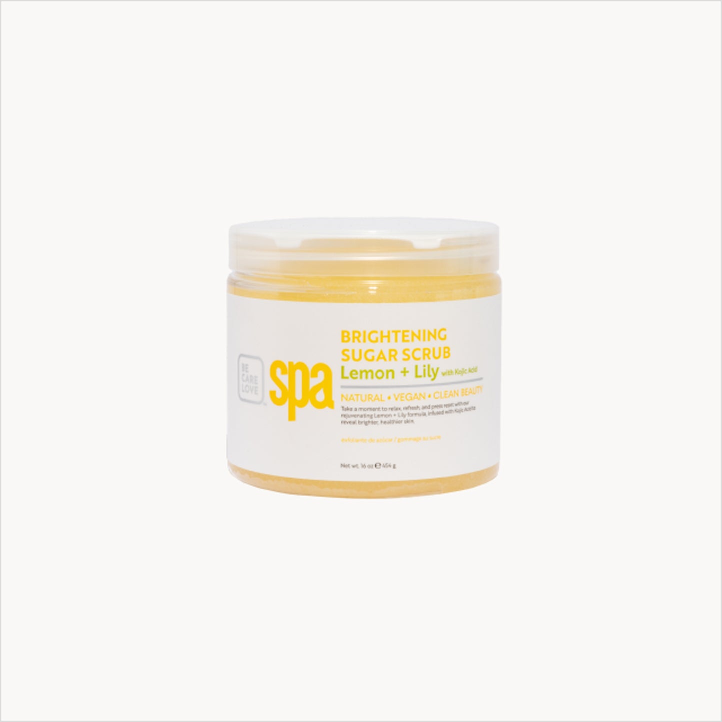 Brightening sugar scrub with lemon, lily, and kojic acid for smooth, glowing skin