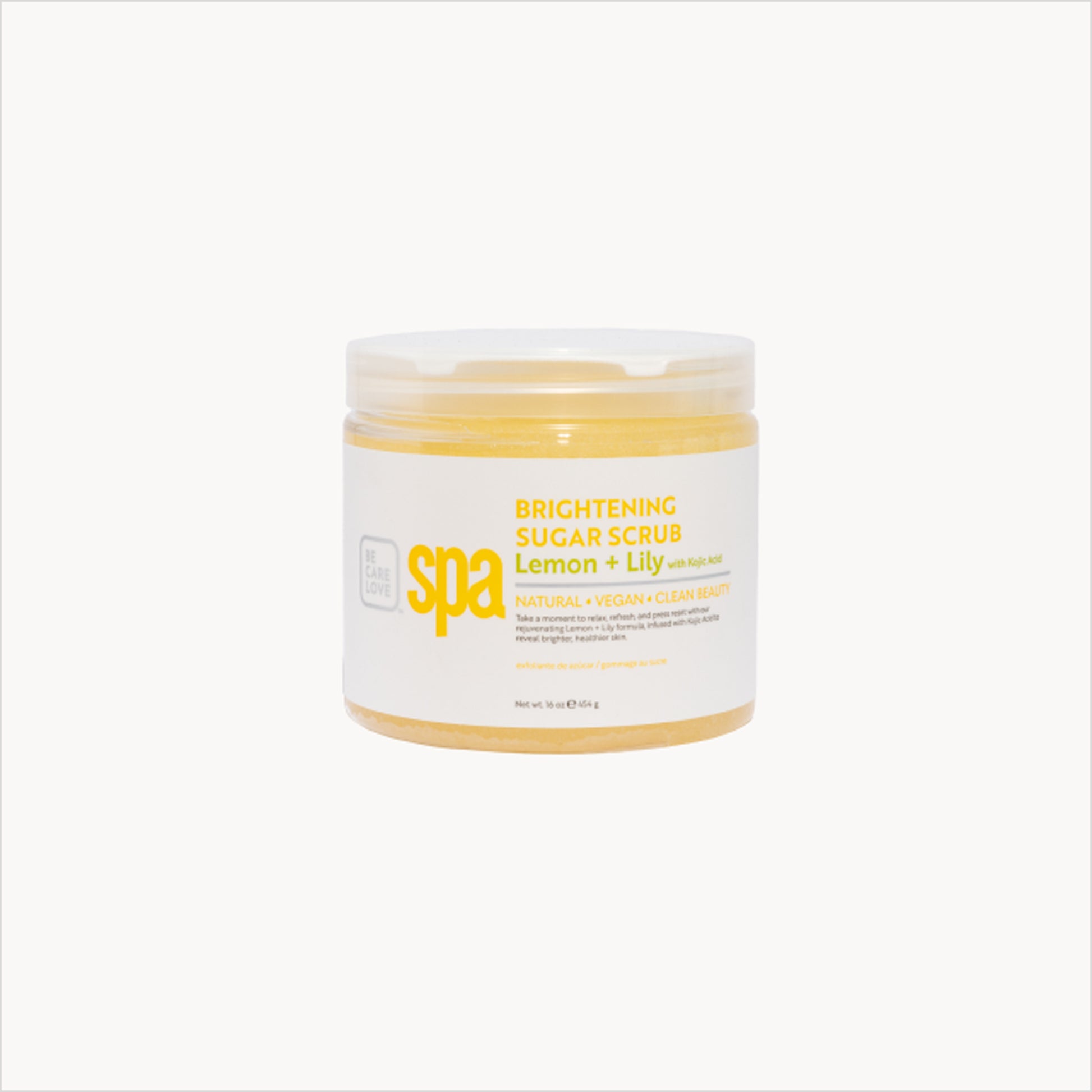 Brightening sugar scrub with lemon, lily, and kojic acid for smooth, glowing skin