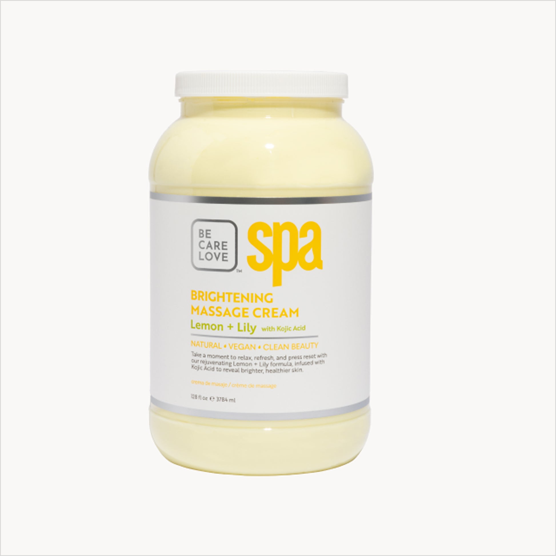 Botanical massage cream with lemon, lily, and kojic acid for radiant skin