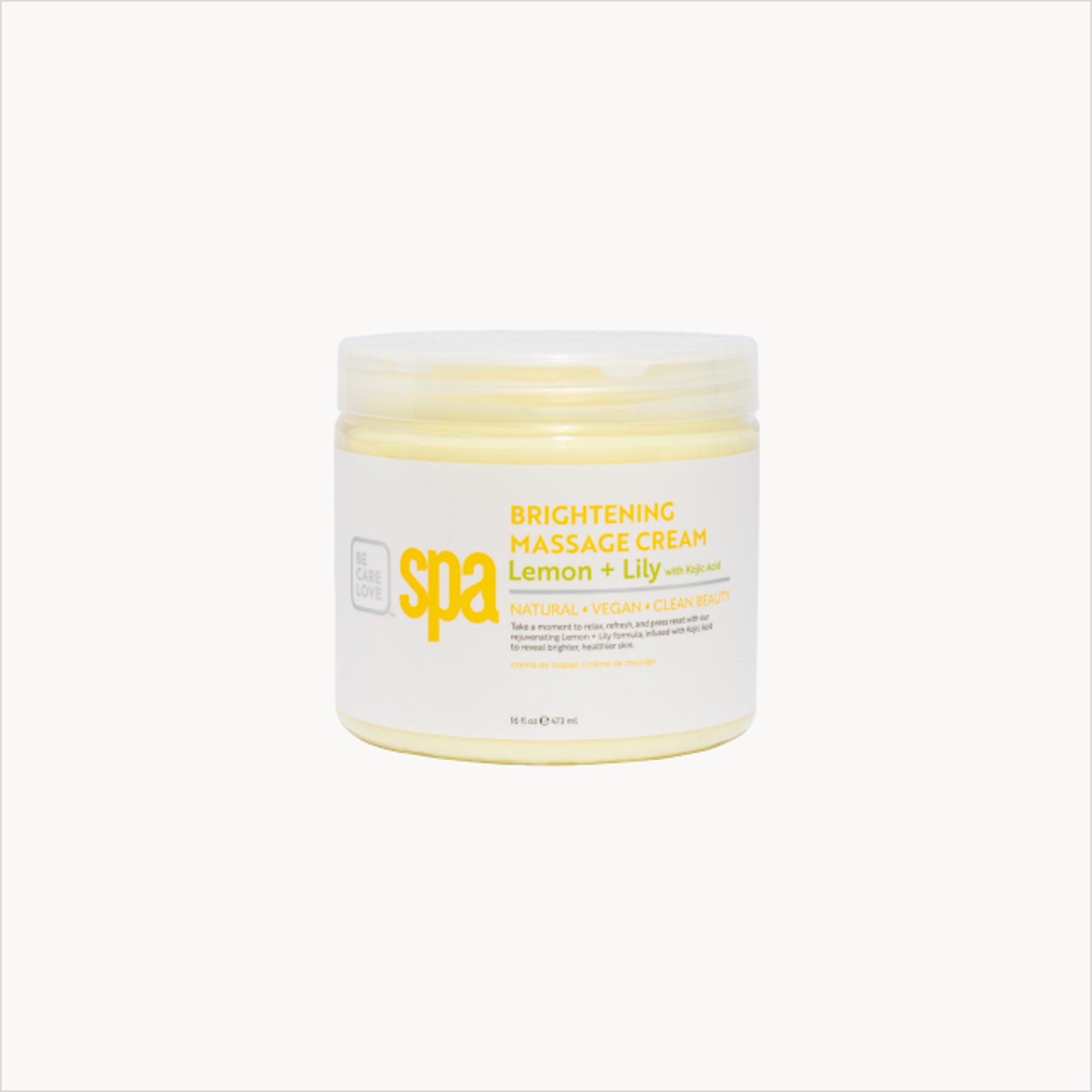 Botanical massage cream with lemon, lily, and kojic acid for radiant skin