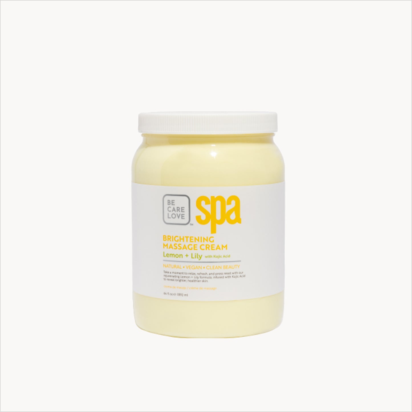Botanical massage cream with lemon, lily, and kojic acid for radiant skin