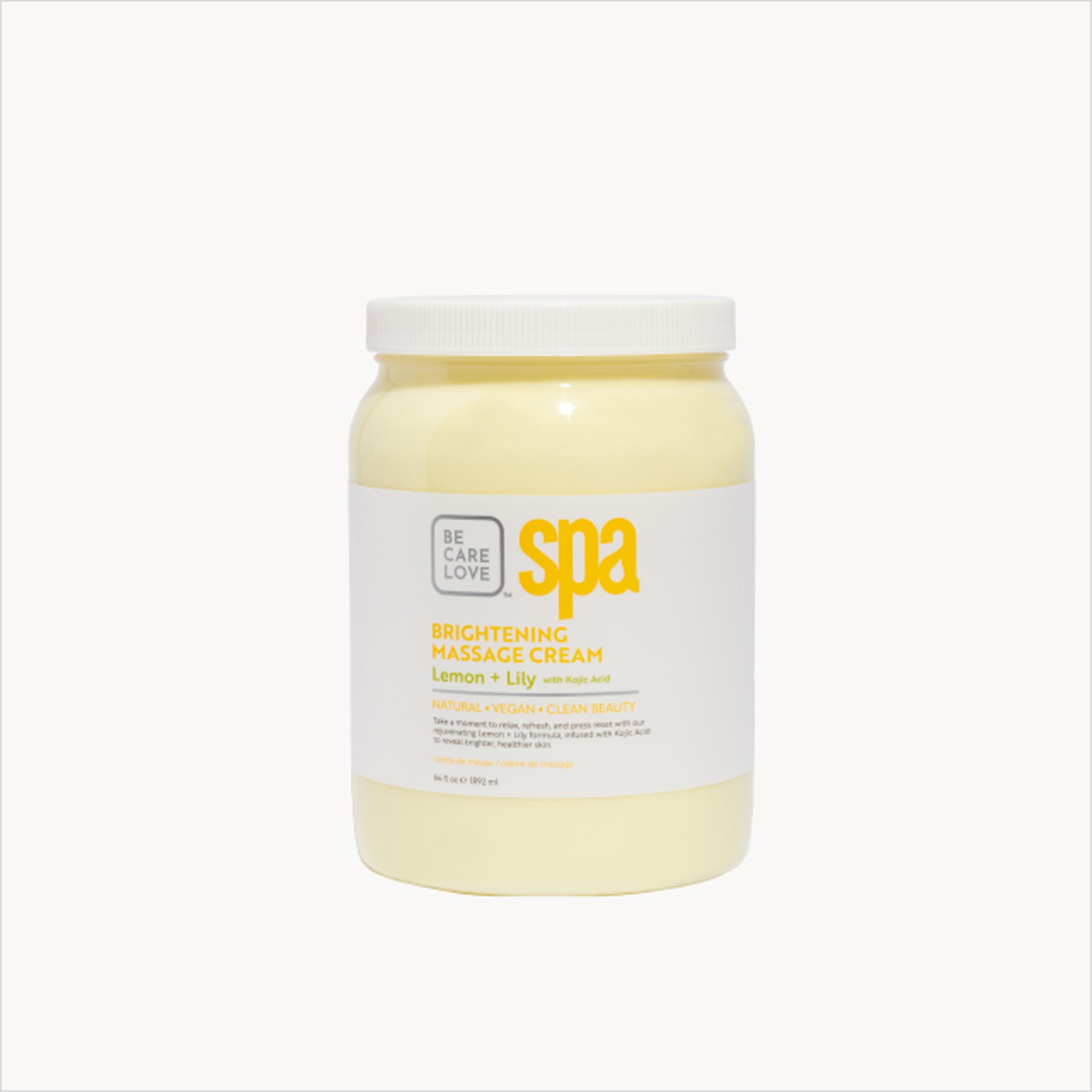 Botanical massage cream with lemon, lily, and kojic acid for radiant skin