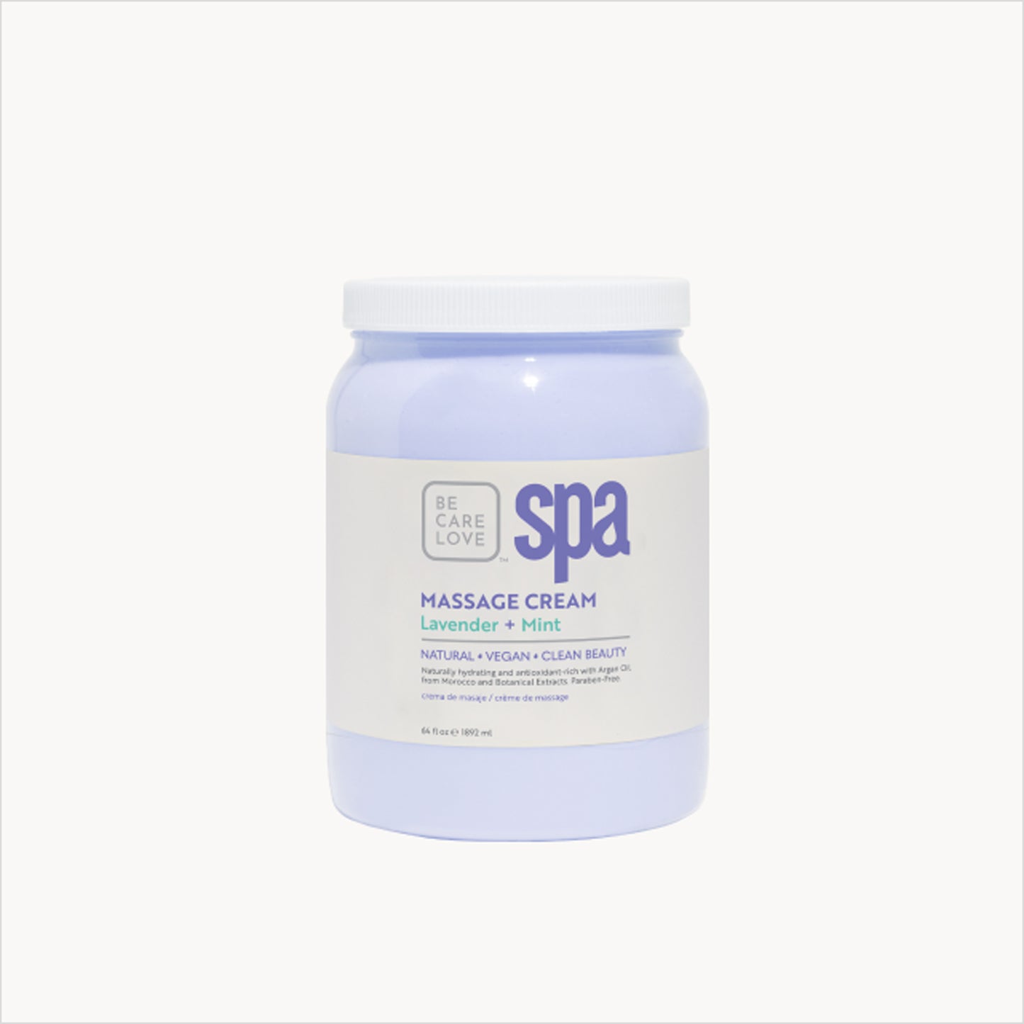 Hydrating massage cream with calming lavender and mint