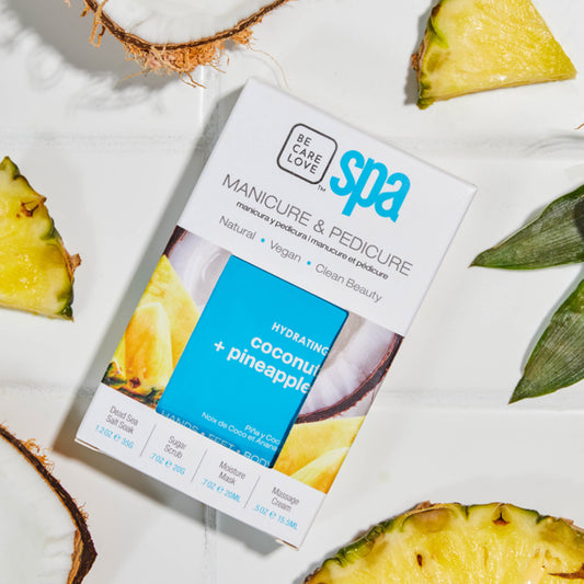 Coconut and pineapple 4-step hydrating manicure and pedicure set