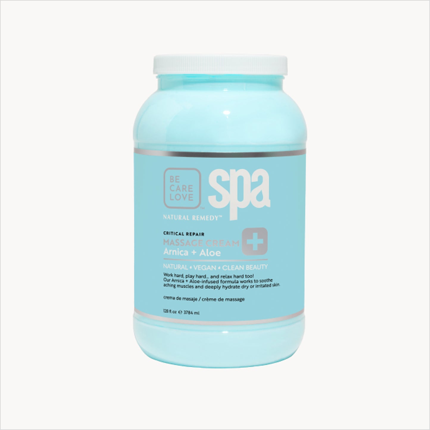 Restorative massage cream with arnica, aloe vera, and argan oil