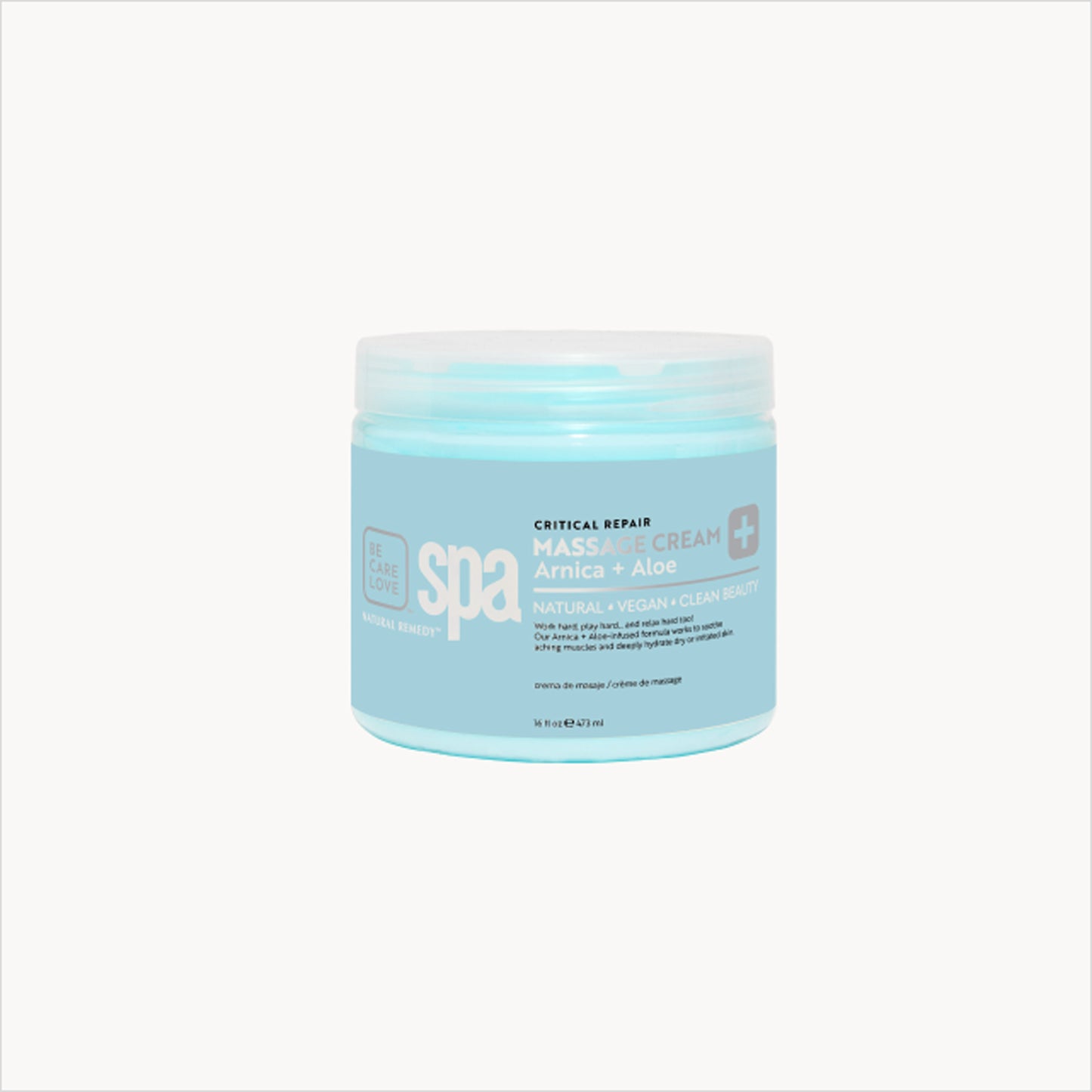Restorative massage cream with arnica, aloe vera, and argan oil