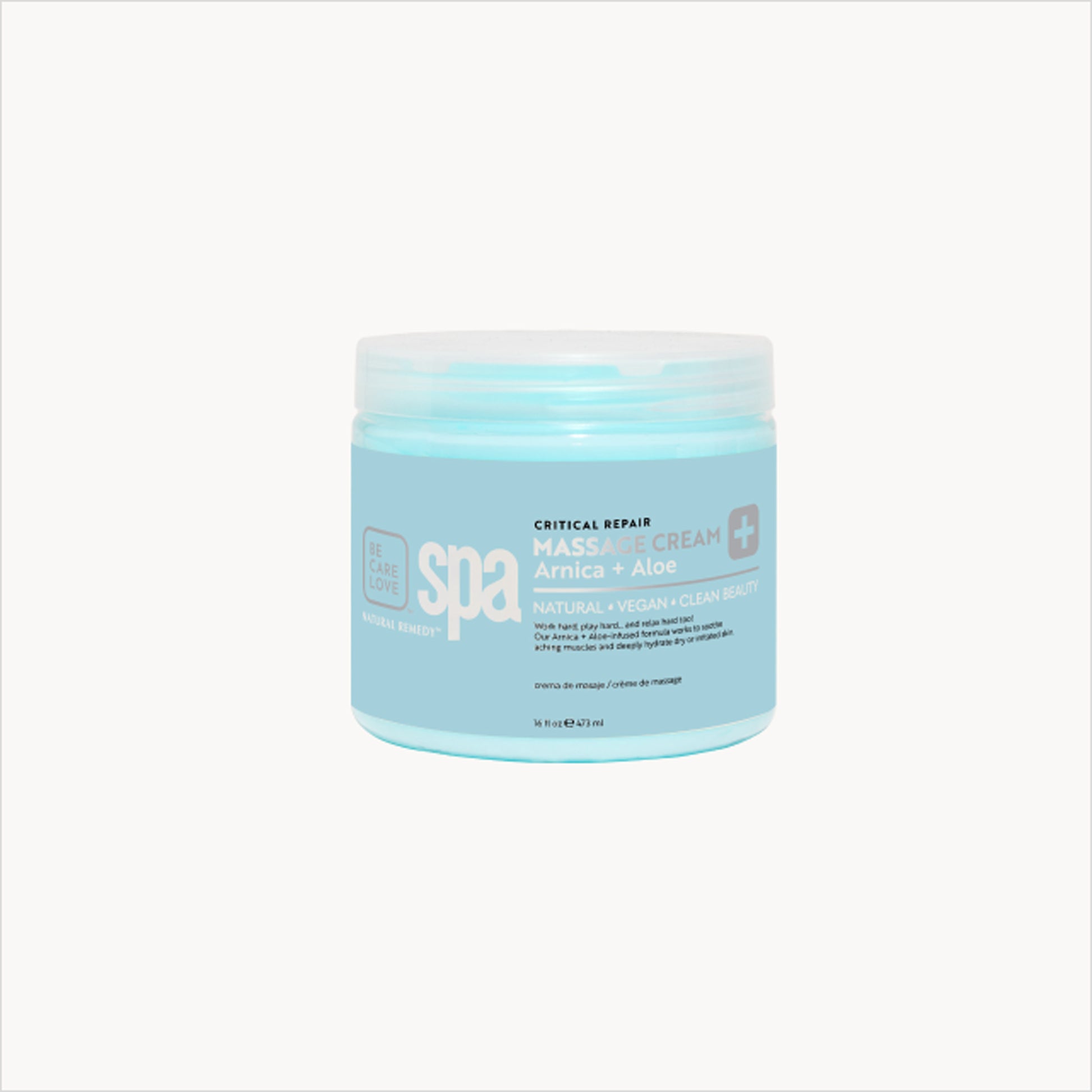 Restorative massage cream with arnica, aloe vera, and argan oil