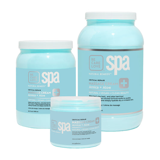 Restorative massage cream with arnica, aloe vera, and argan oil