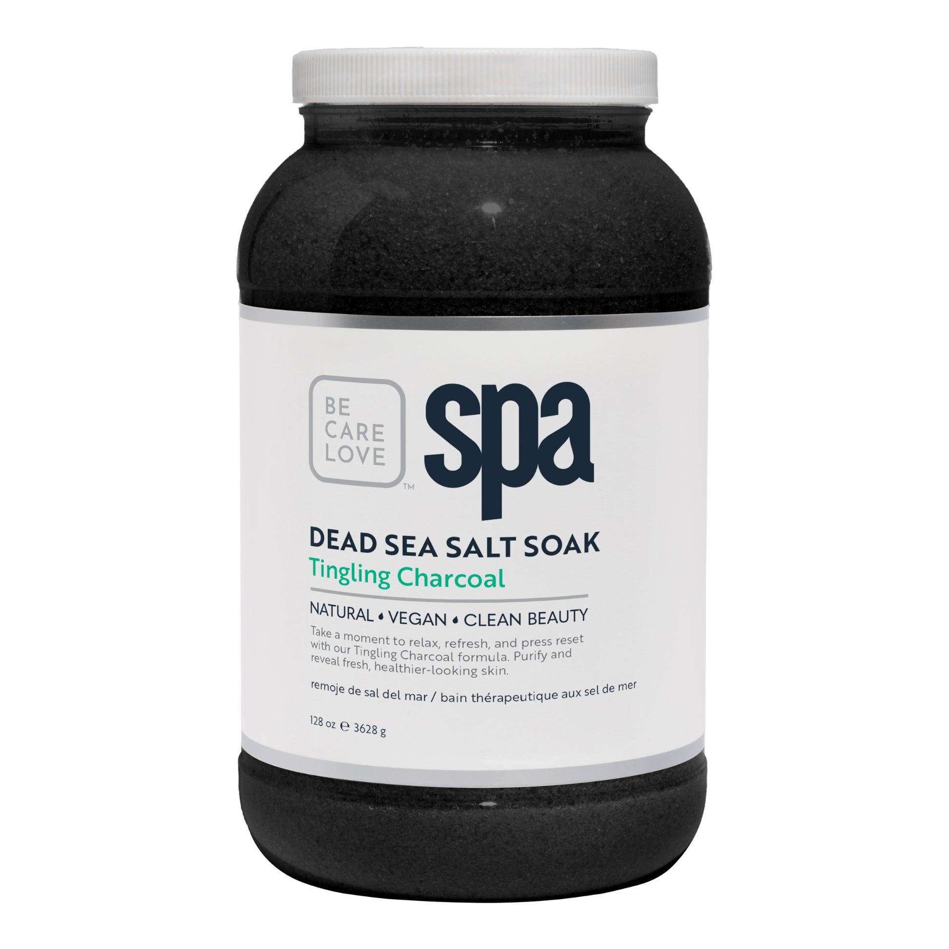 Energizing Dead Sea salt soak with charcoal, mint, and ginger