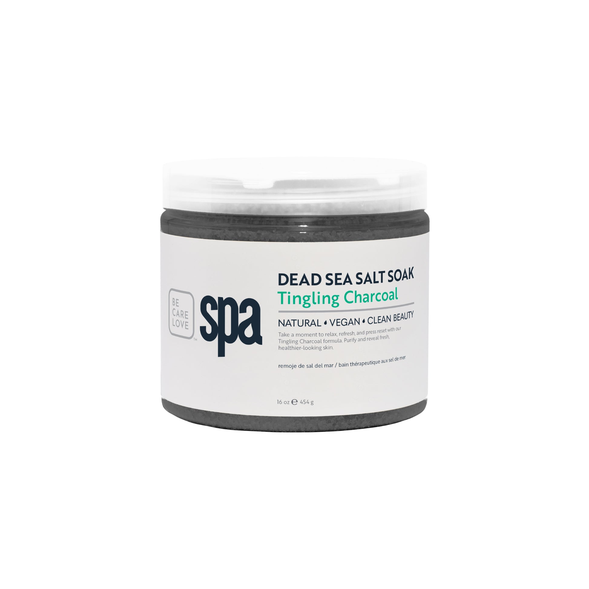 Energizing Dead Sea salt soak with charcoal, mint, and ginger