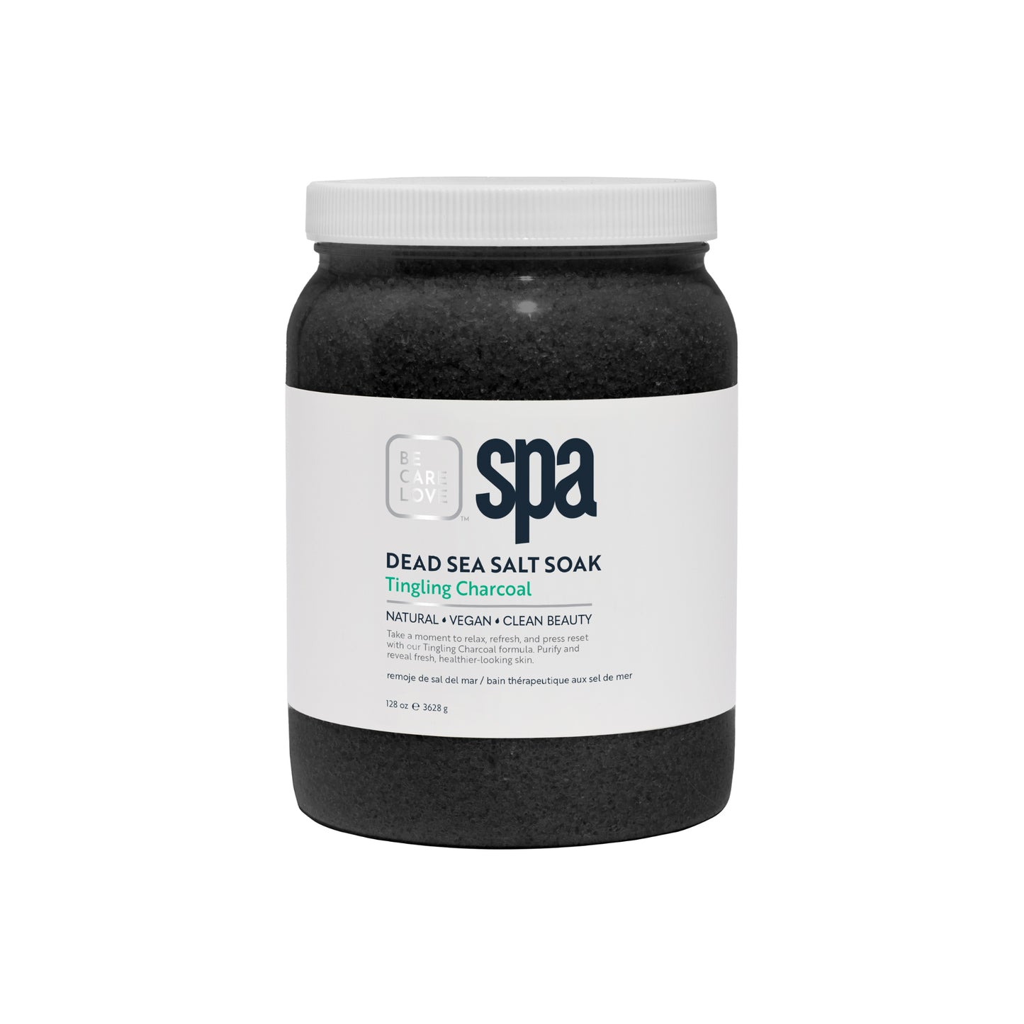Energizing Dead Sea salt soak with charcoal, mint, and ginger