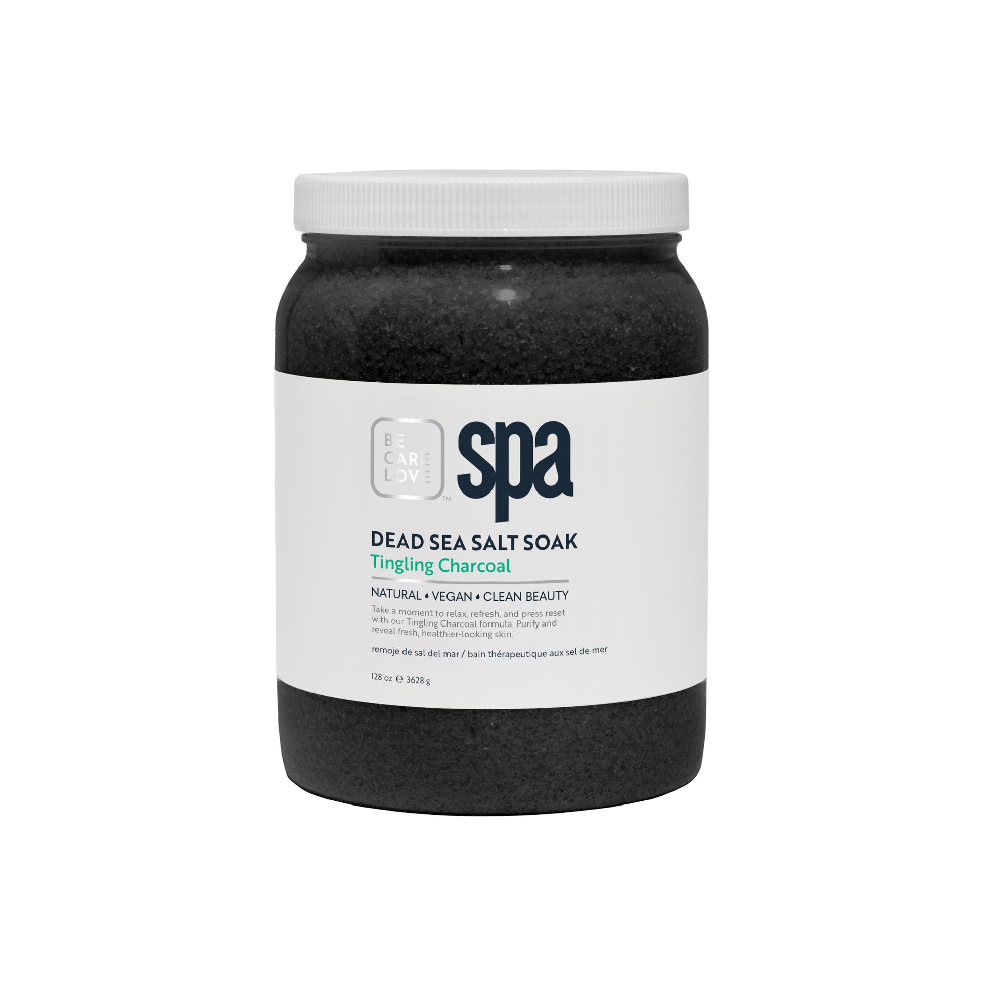 Energizing Dead Sea salt soak with charcoal, mint, and ginger