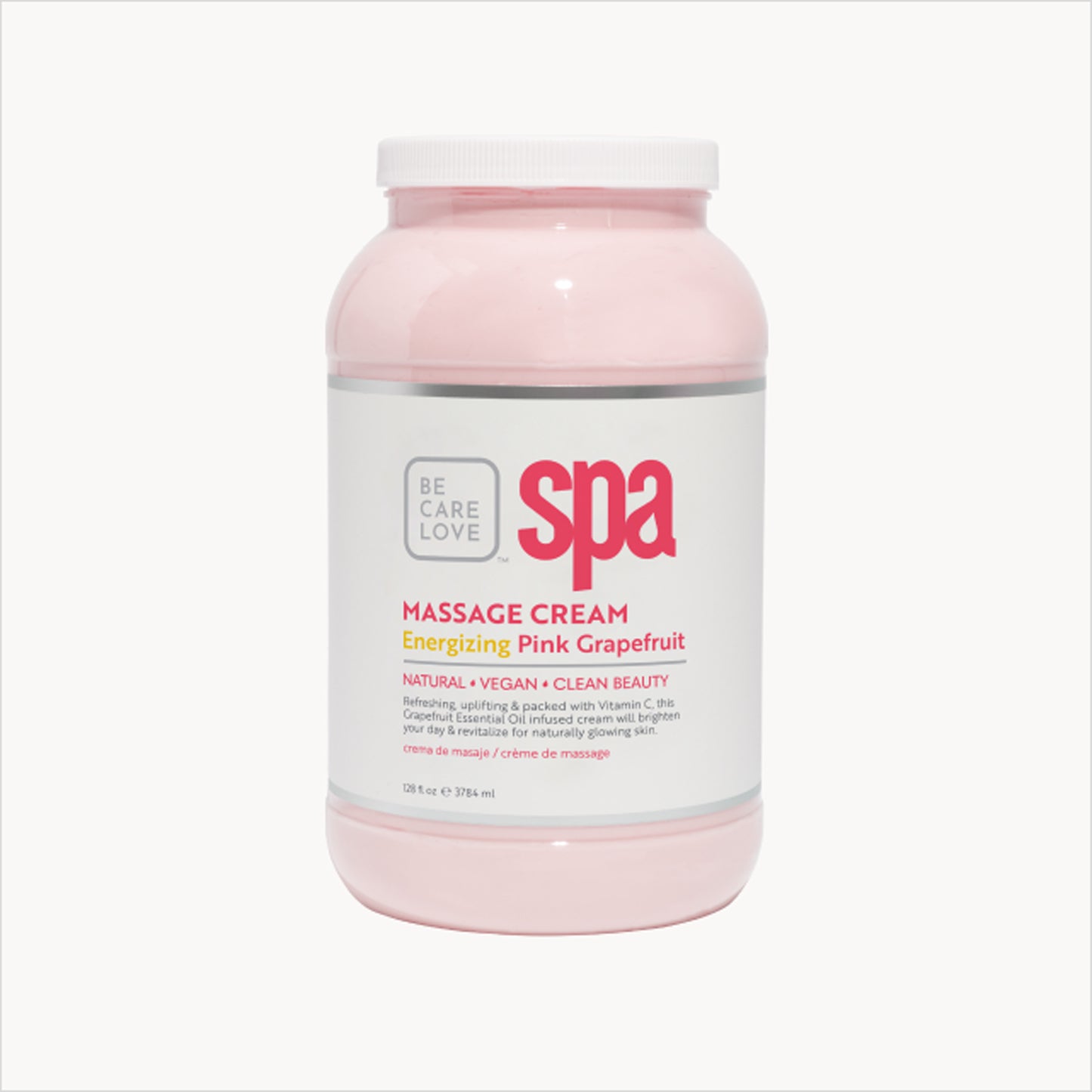 Pink grapefruit massage cream with argan oil and organic ingredients
