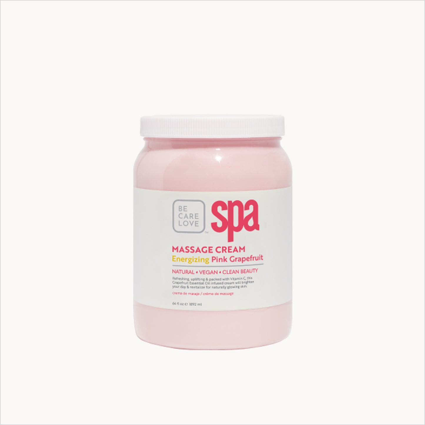 Pink grapefruit massage cream with argan oil and organic ingredients