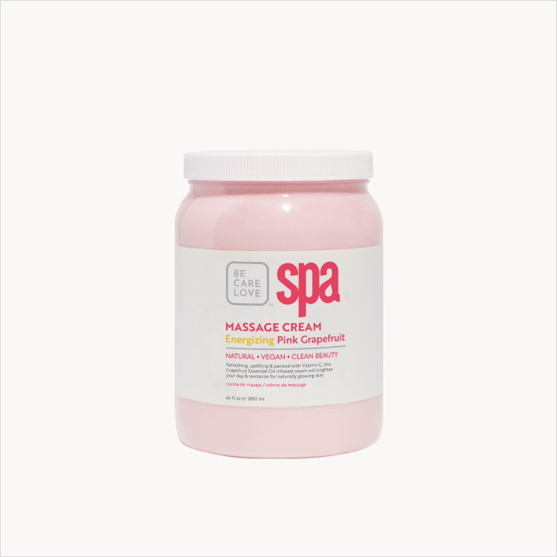 Pink grapefruit massage cream with argan oil and organic ingredients