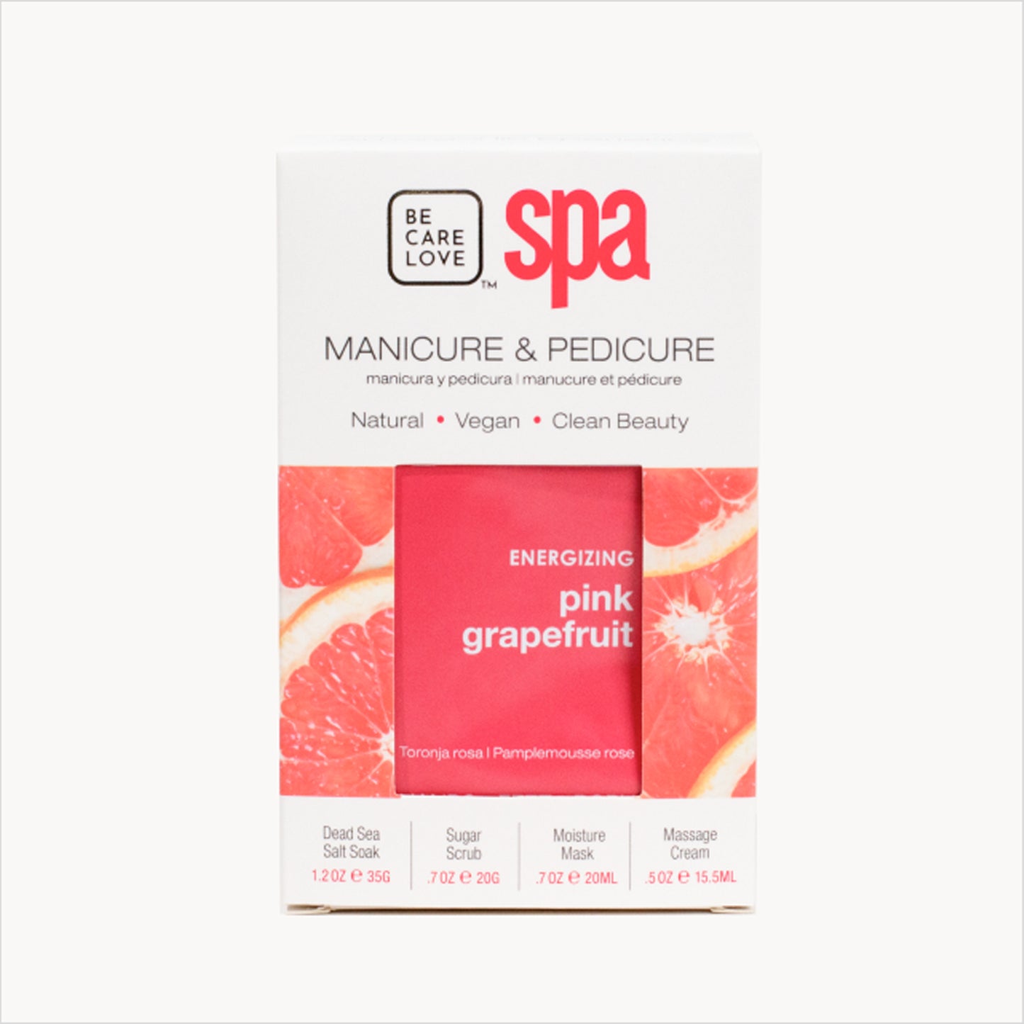 Pink grapefruit and argan oil 4-step energizing manicure and pedicure set
