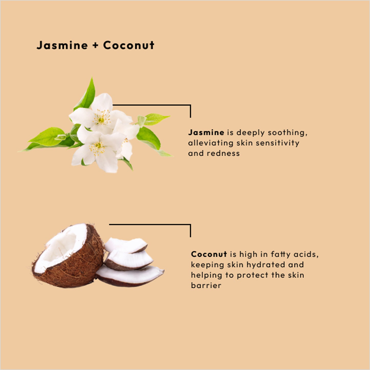 Smoothing jasmine and coconut clay mask with rice extract