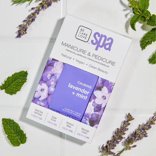 Lavender and mint 4-step calming manicure and pedicure set