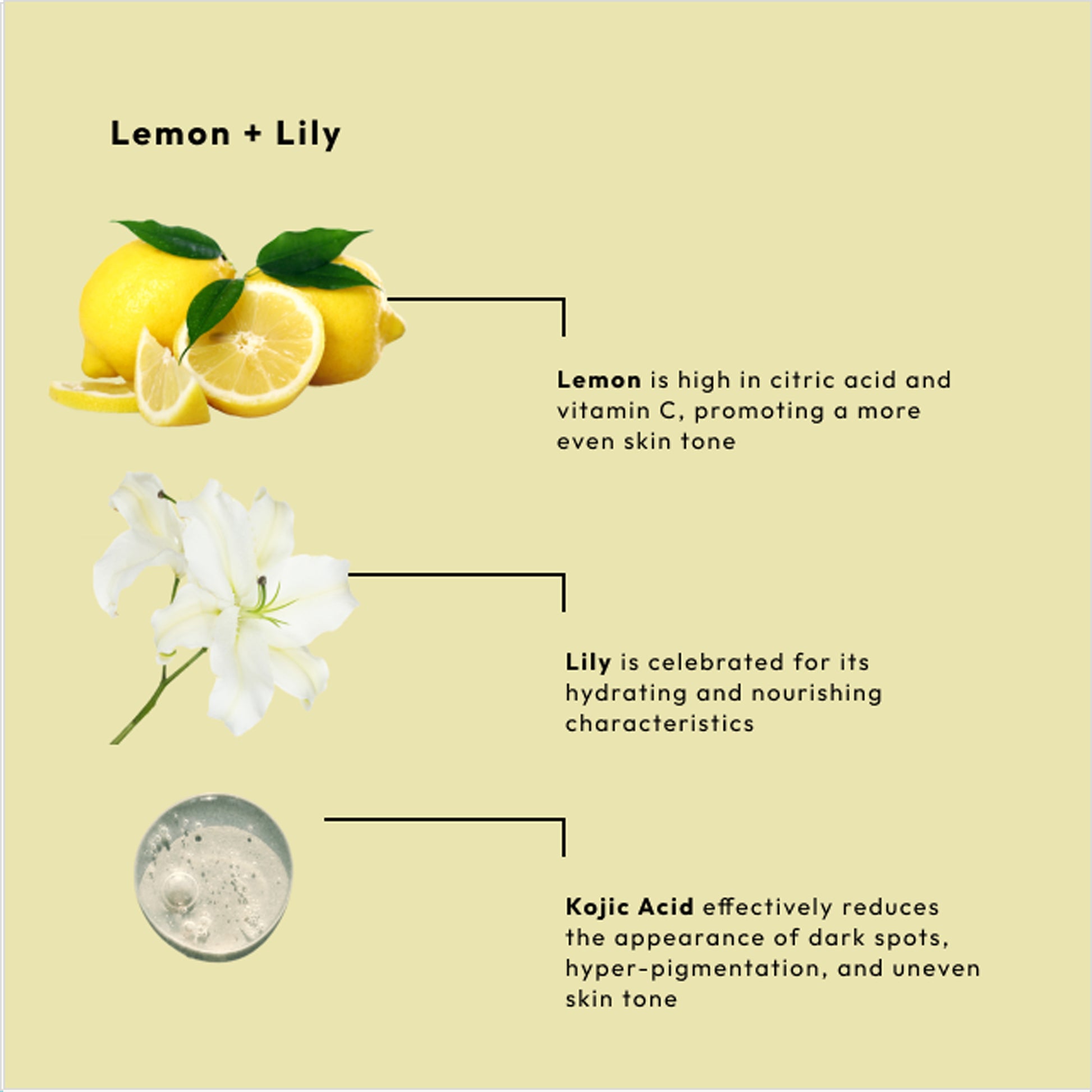 Brightening sugar scrub with lemon, lily, and kojic acid for smooth, glowing skin