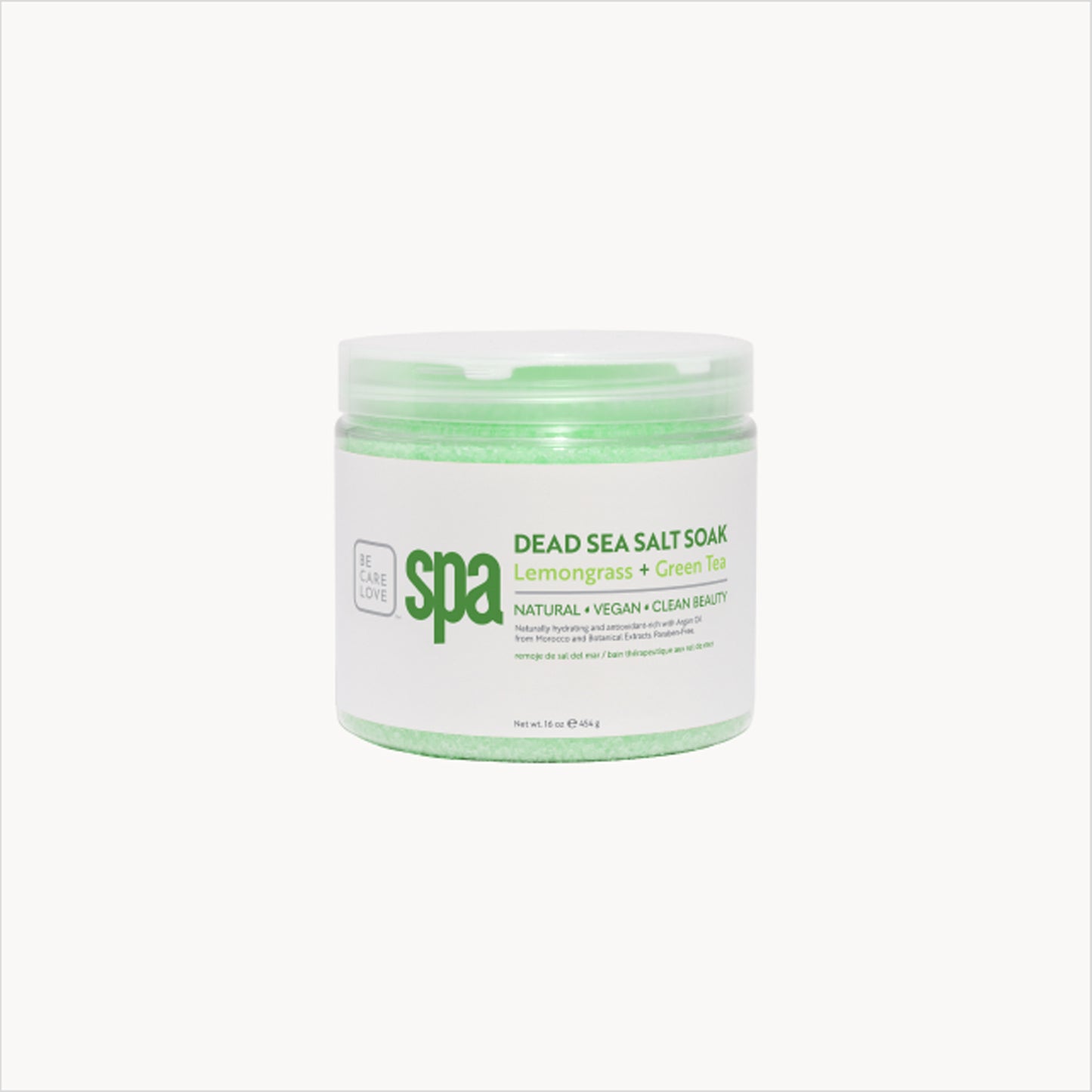 Detoxifying Dead Sea salt soak with lemongrass and green tea