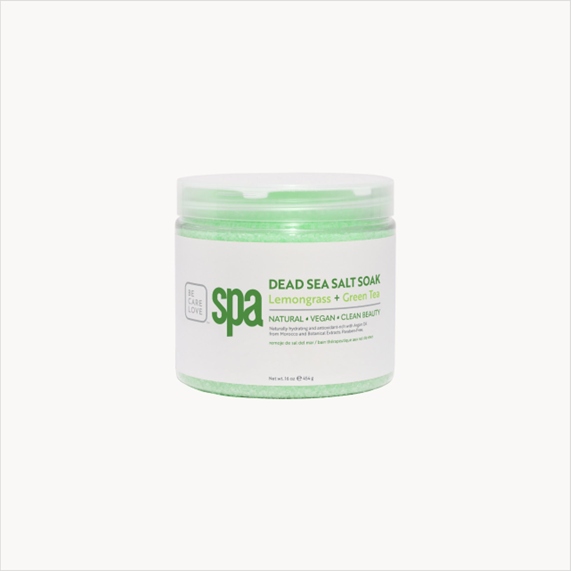 Detoxifying Dead Sea salt soak with lemongrass and green tea