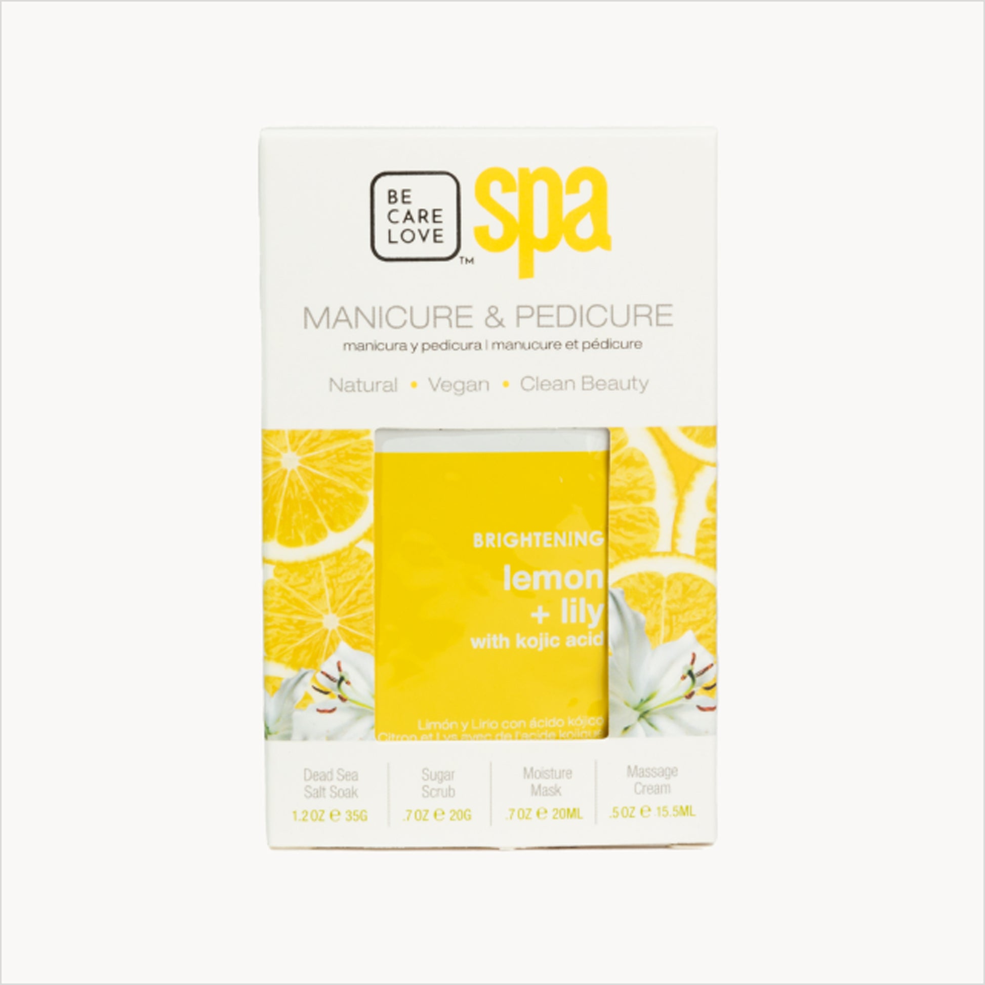 Lemon and kojic acid 4-step brightening manicure and pedicure set