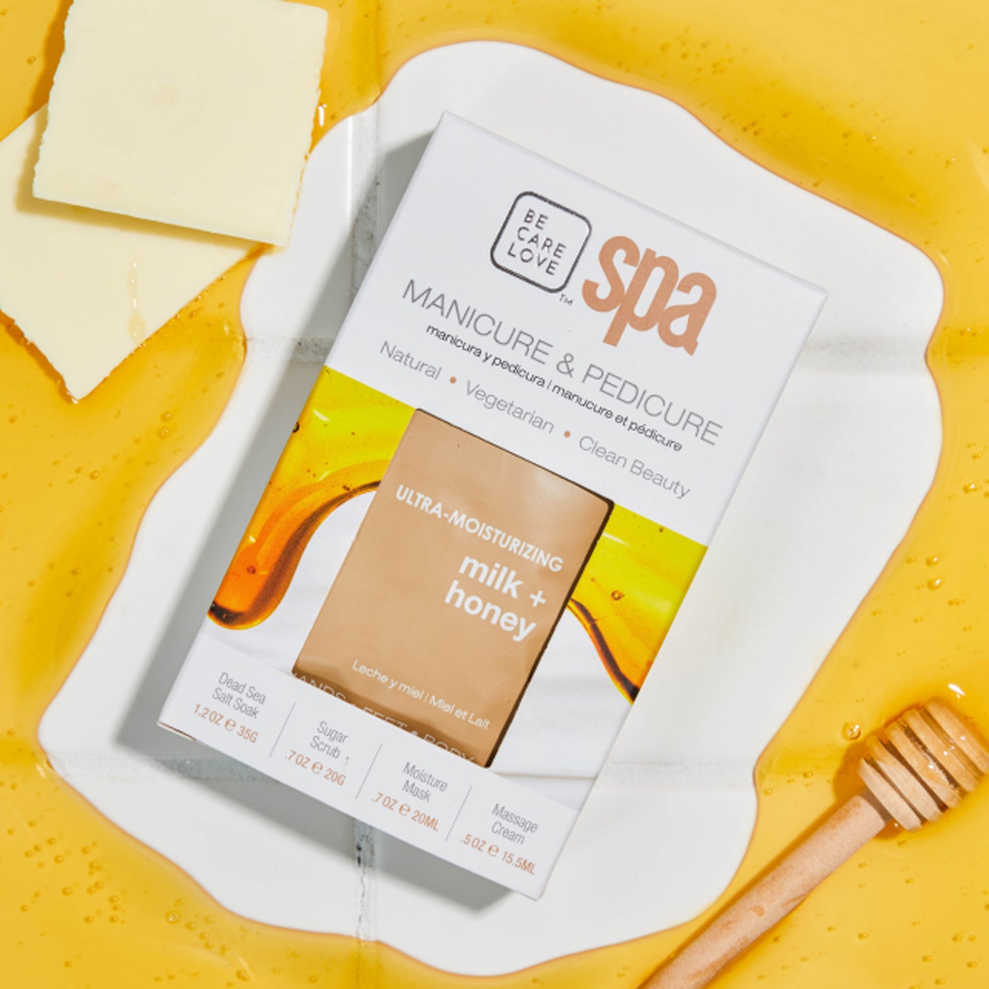 Milk, honey, and white chocolate 4-step ultra-moisturizing manicure and pedicure set