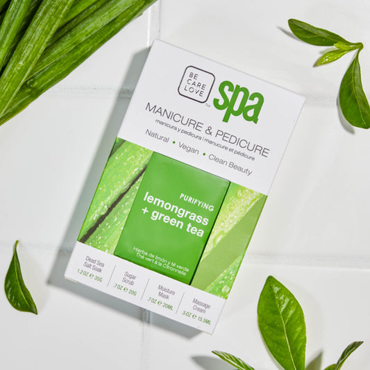 Lemongrass and green tea 4-step purifying manicure and pedicure set