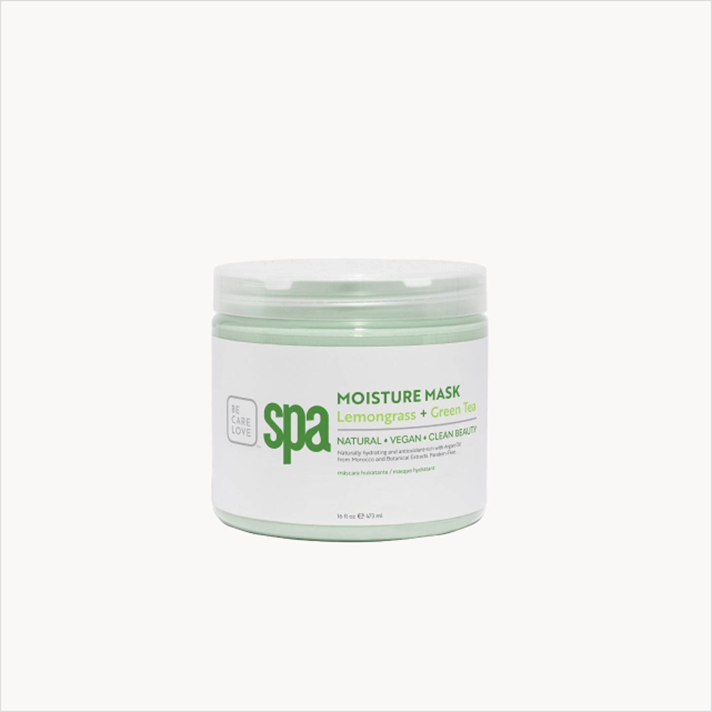Purifying lemongrass and green tea clay mask with organic botanicals
