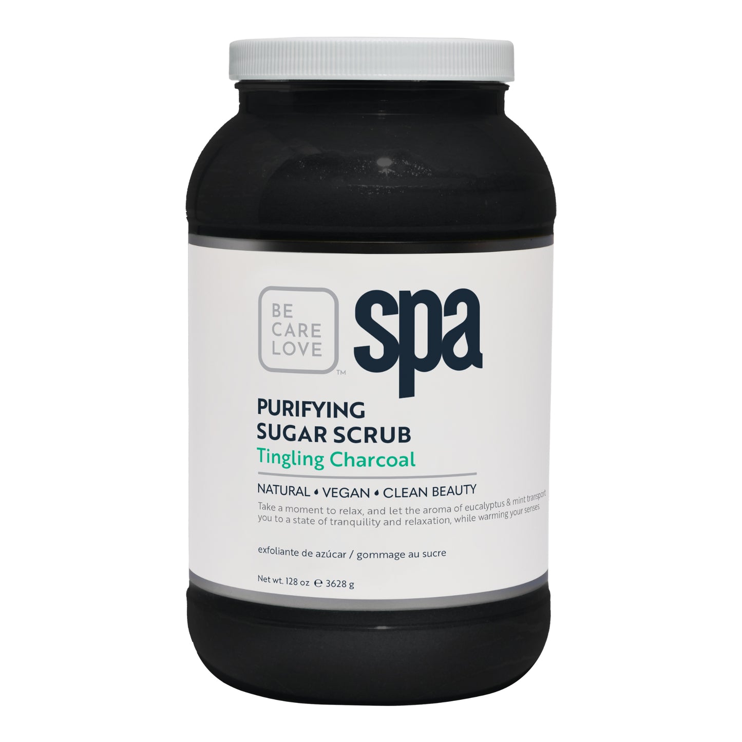Charcoal sugar scrub with mint and ginger for exfoliating and refreshing skin