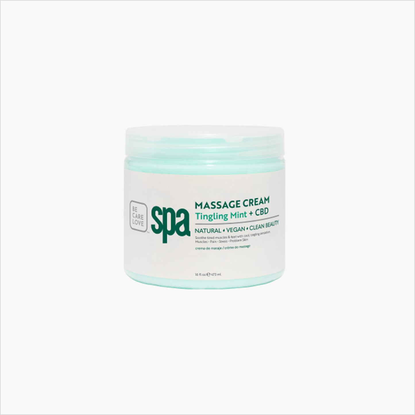 Cooling mint massage cream with organic hemp and peppermint