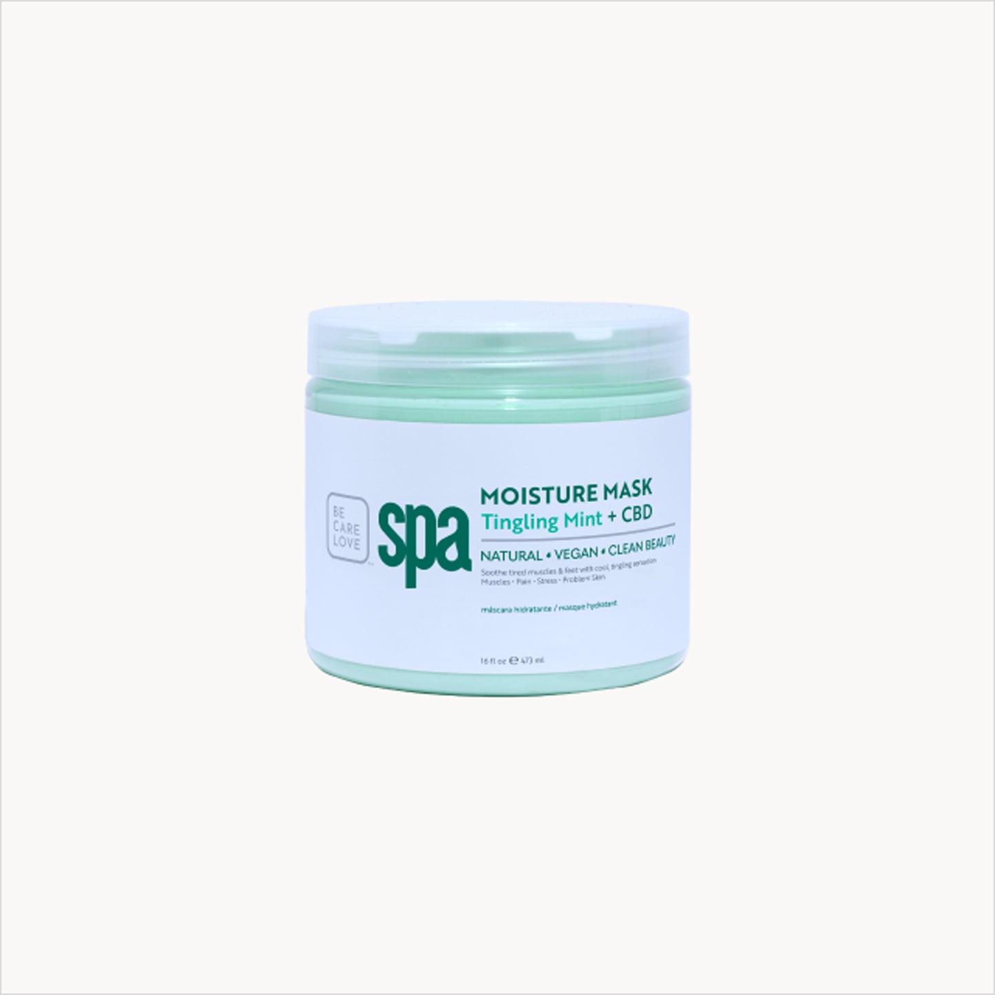 Refreshing mint clay mask with hemp and eucalyptus
