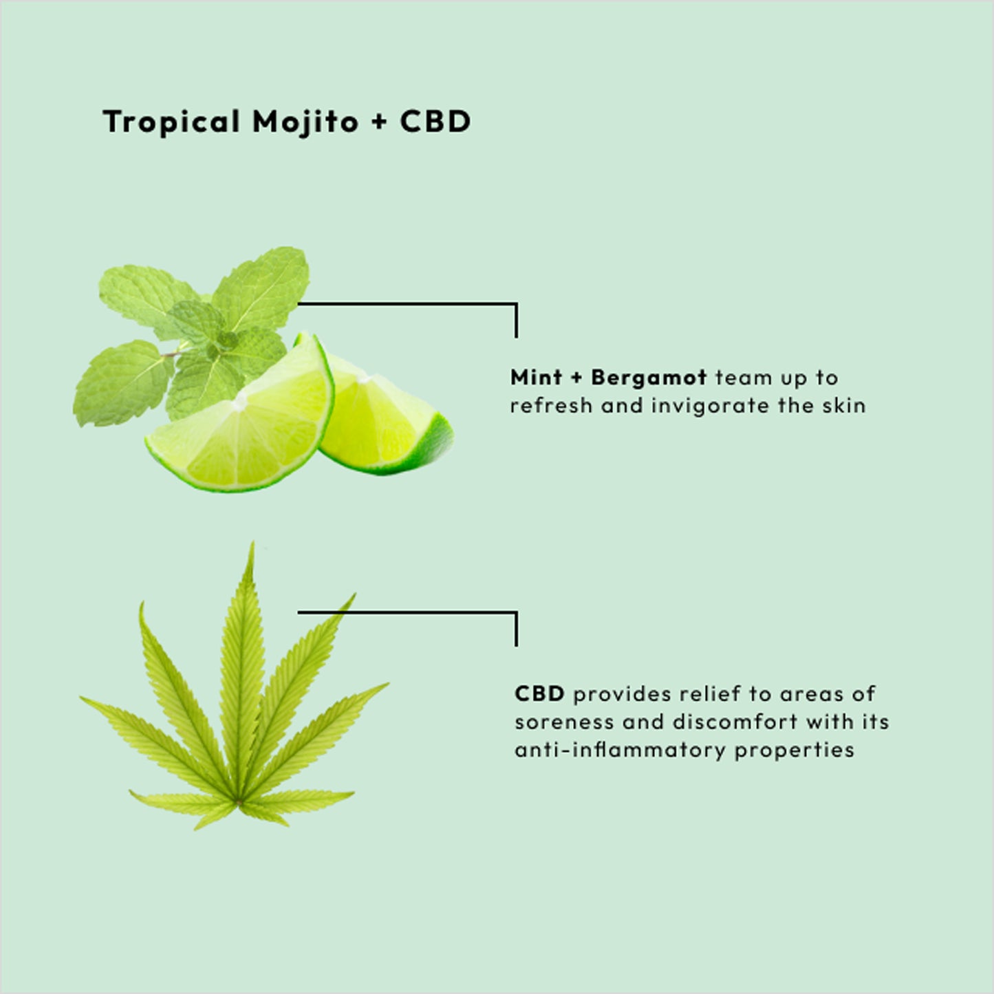 Organic Tropical Mojito 4-step spa kit for refreshing and hydrating skin