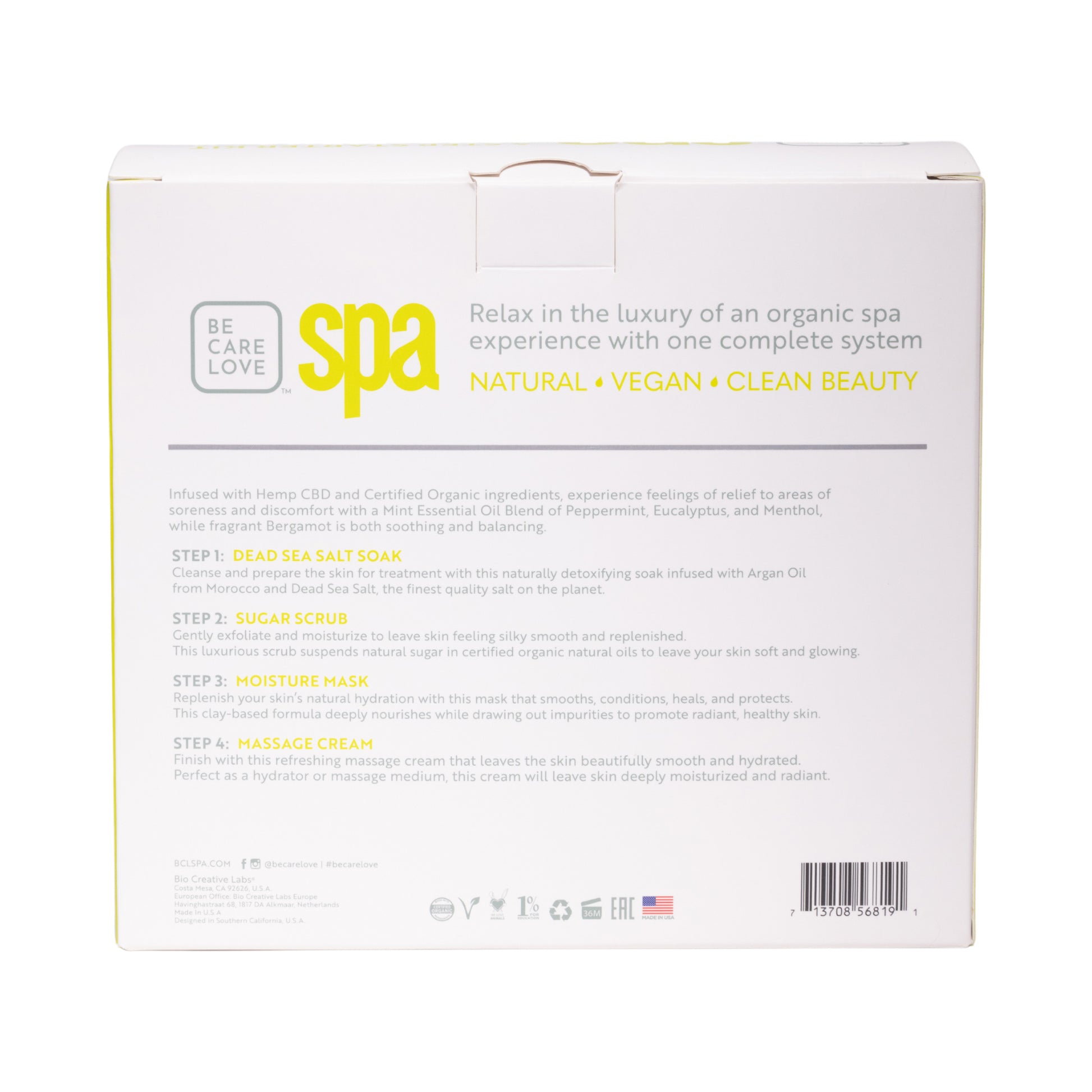 Organic Tropical Mojito 4-step spa kit for refreshing and hydrating skin