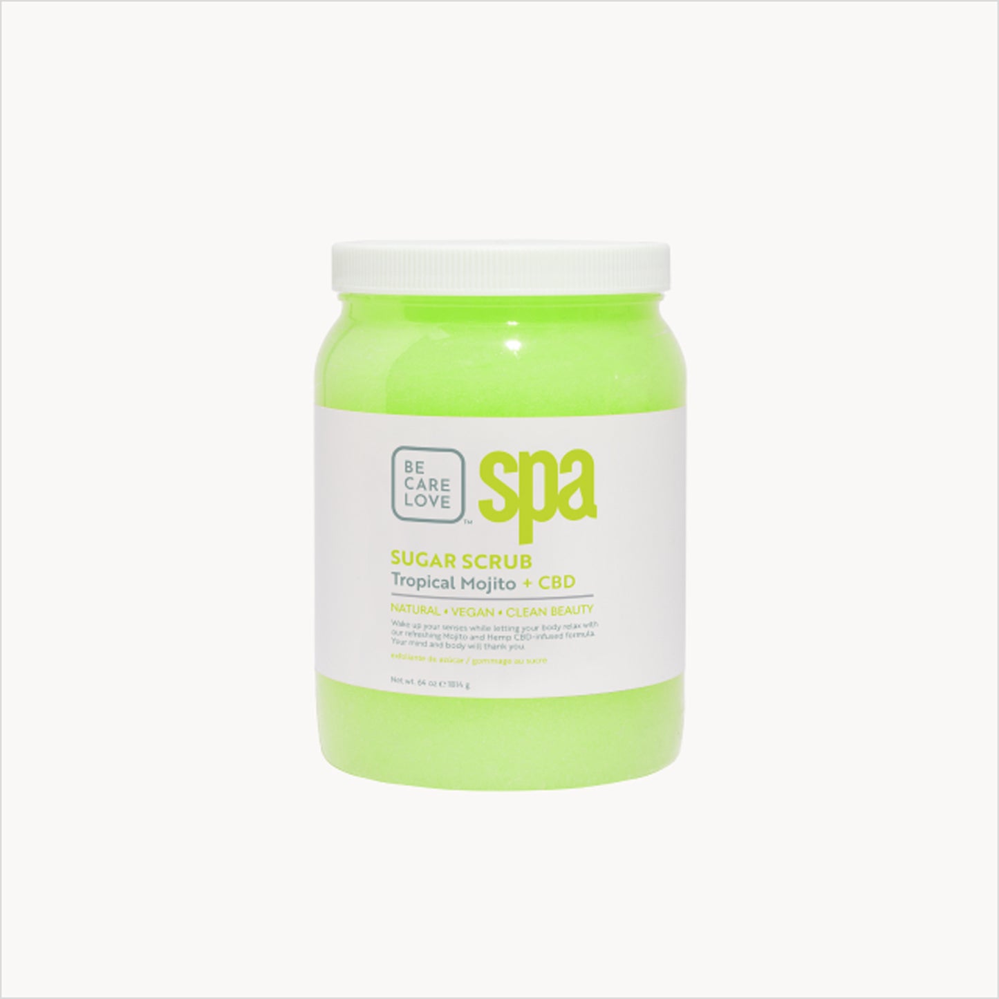 Exfoliating sugar scrub with mint, bergamot, and organic oils for smooth, refreshed skin