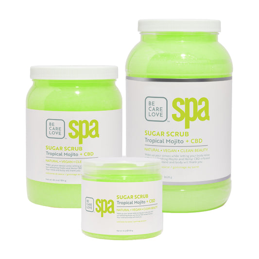 Exfoliating sugar scrub with mint, bergamot, and organic oils for smooth, refreshed skin