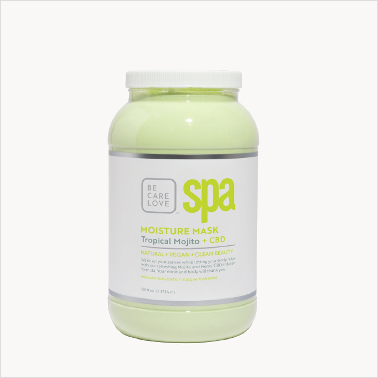 Refreshing tropical mint clay mask with hemp and bergamot