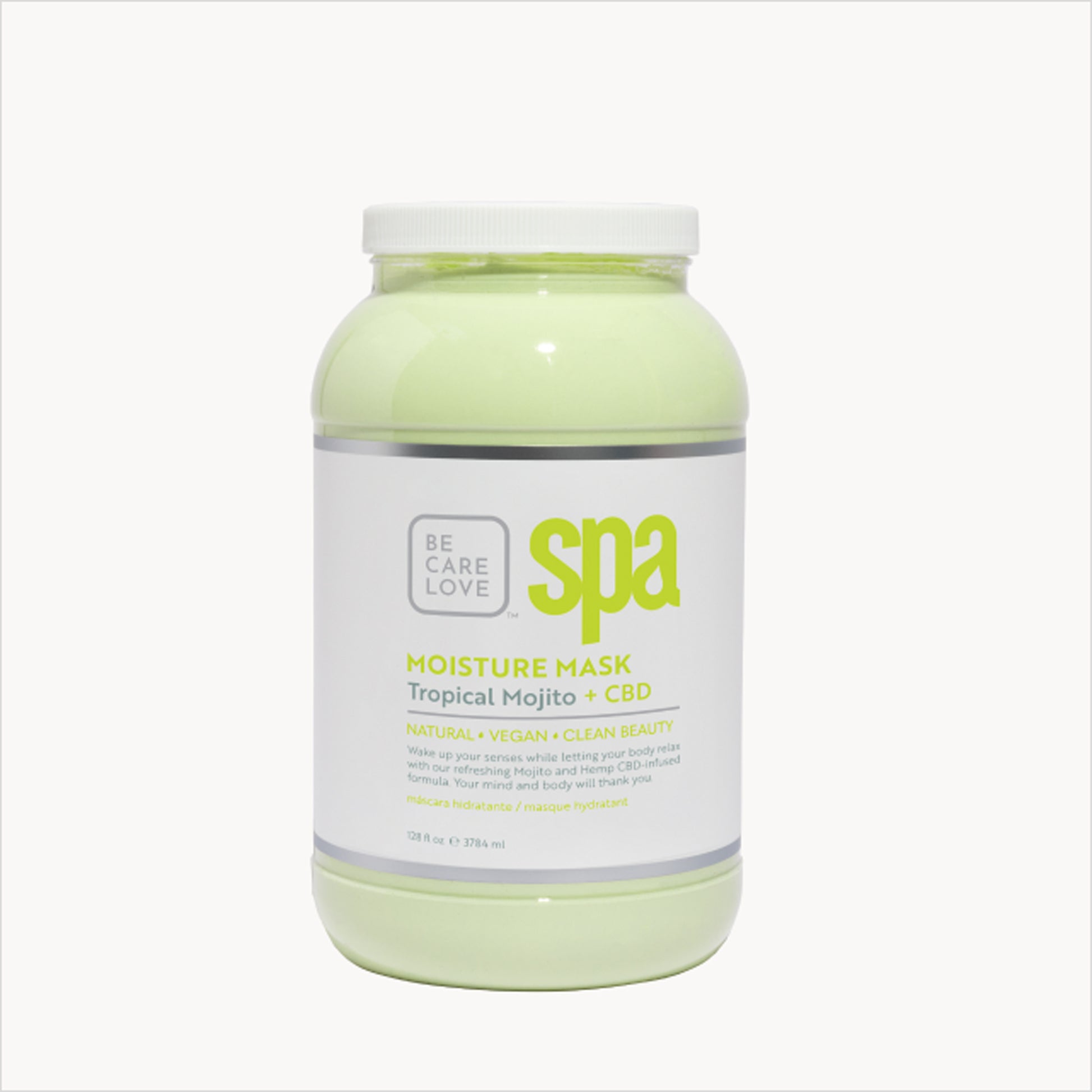Refreshing tropical mint clay mask with hemp and bergamot
