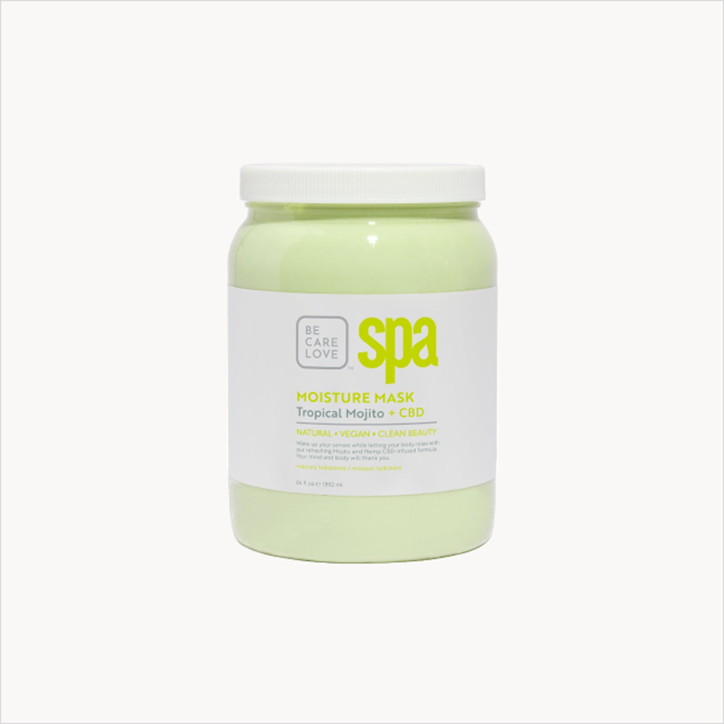 Refreshing tropical mint clay mask with hemp and bergamot