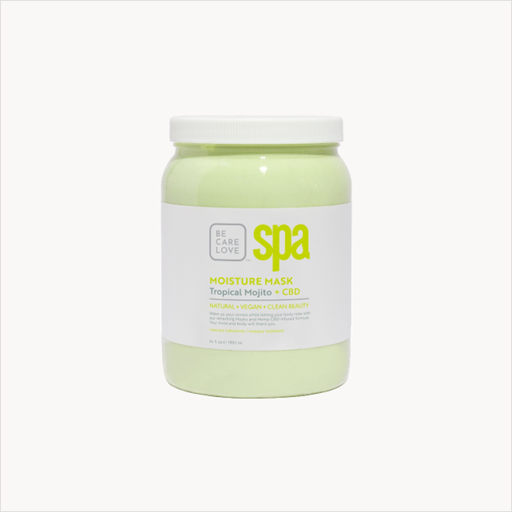 Refreshing tropical mint clay mask with hemp and bergamot
