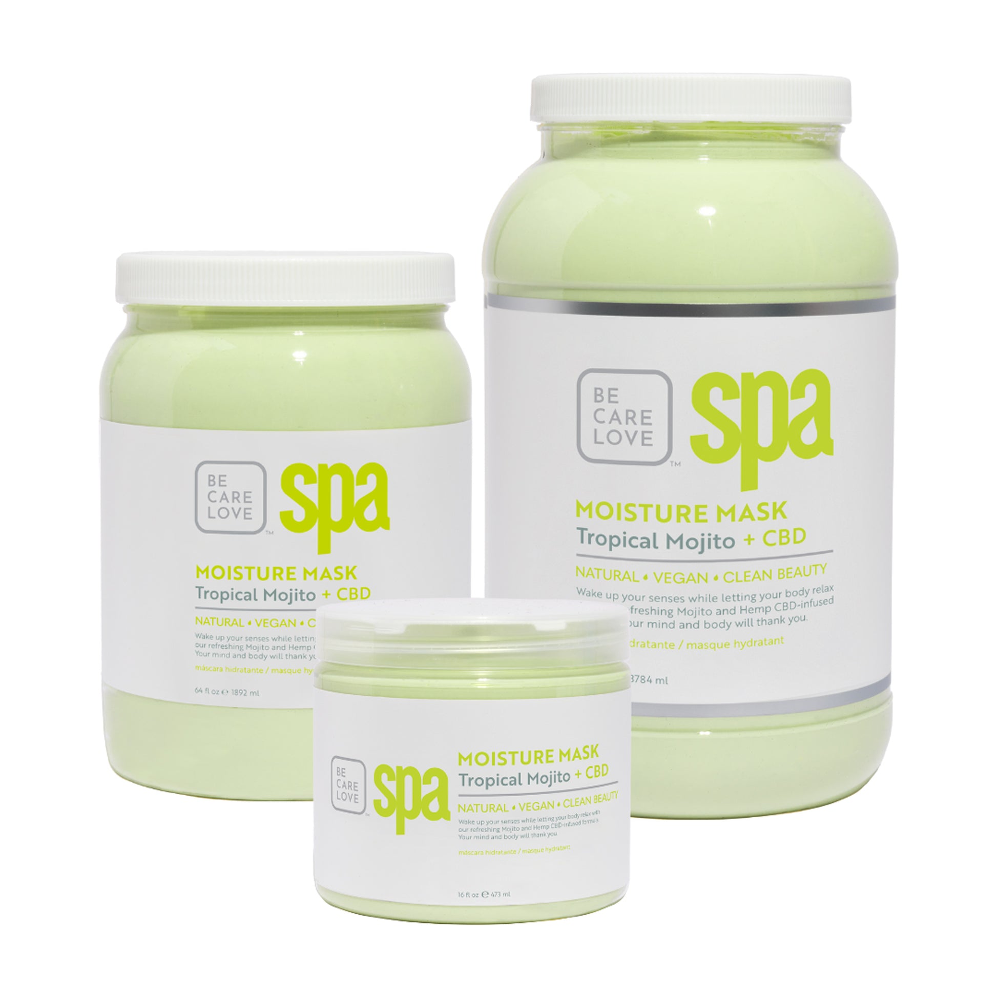 Refreshing tropical mint clay mask with hemp and bergamot