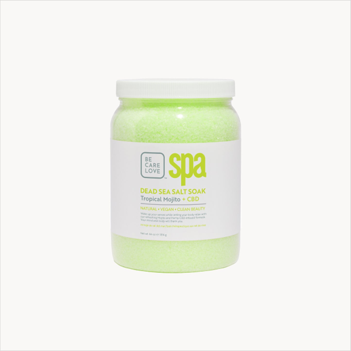 Refreshing Dead Sea salt soak with mint, bergamot, and hemp