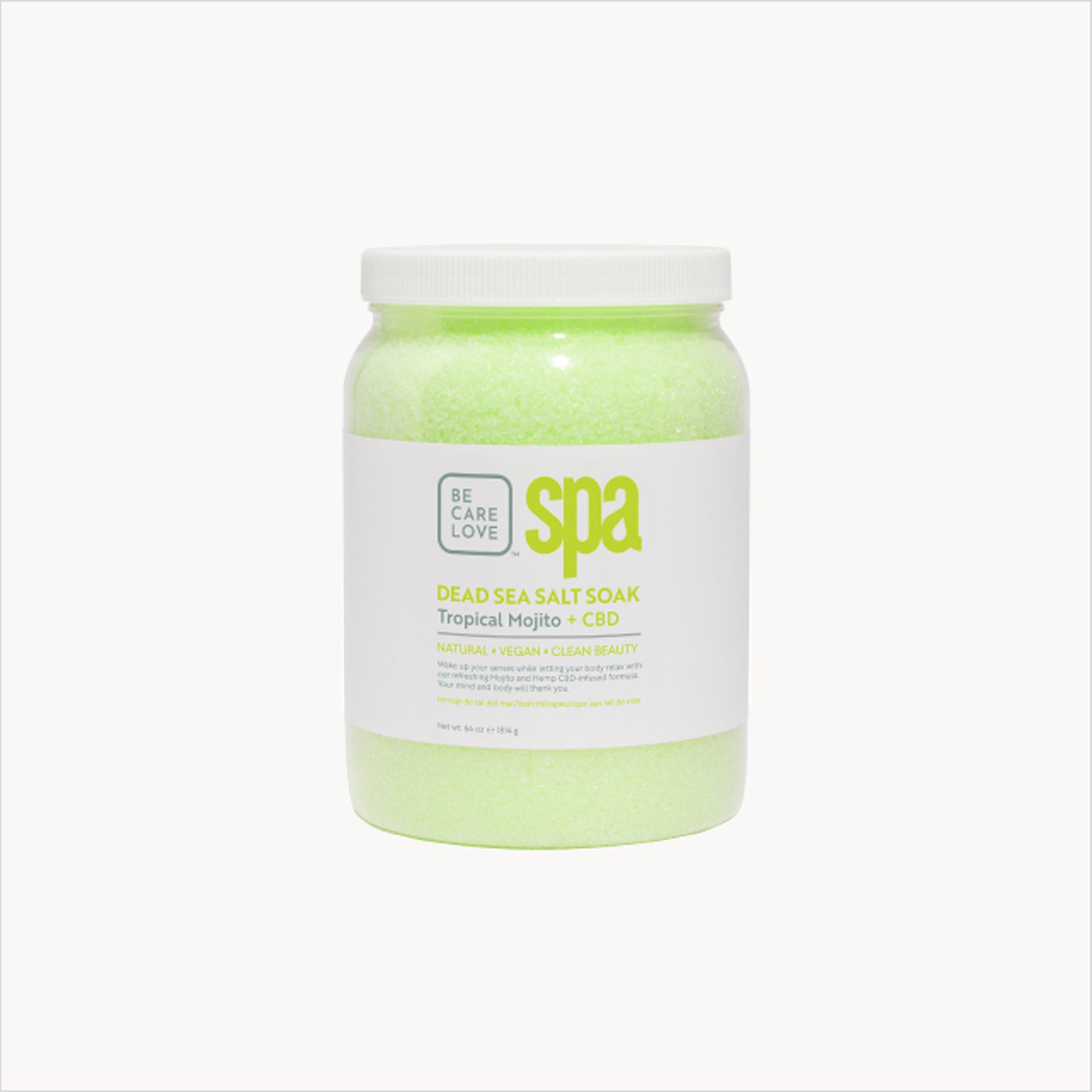 Refreshing Dead Sea salt soak with mint, bergamot, and hemp