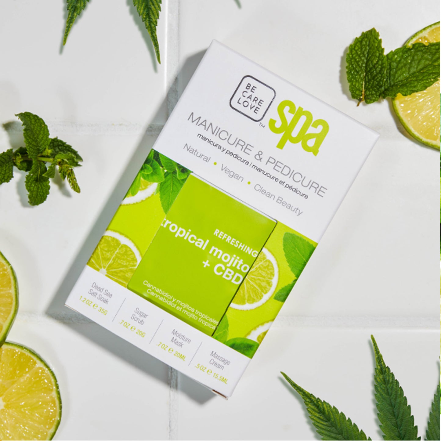 Mint and lime 4-step refreshing manicure and pedicure set