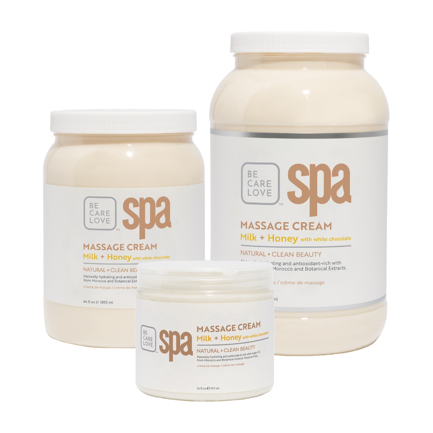 Nourishing massage cream with milk, honey, and white chocolate